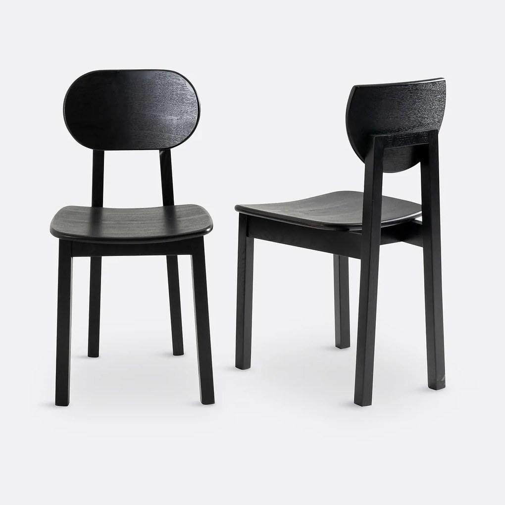 Set van 2 stoelen in essenhout , Tribal