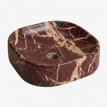 Natuurstenen Wastafel Francesca 40 X 40 Cm & Rood Marmer Cherry Gold - Sklum
