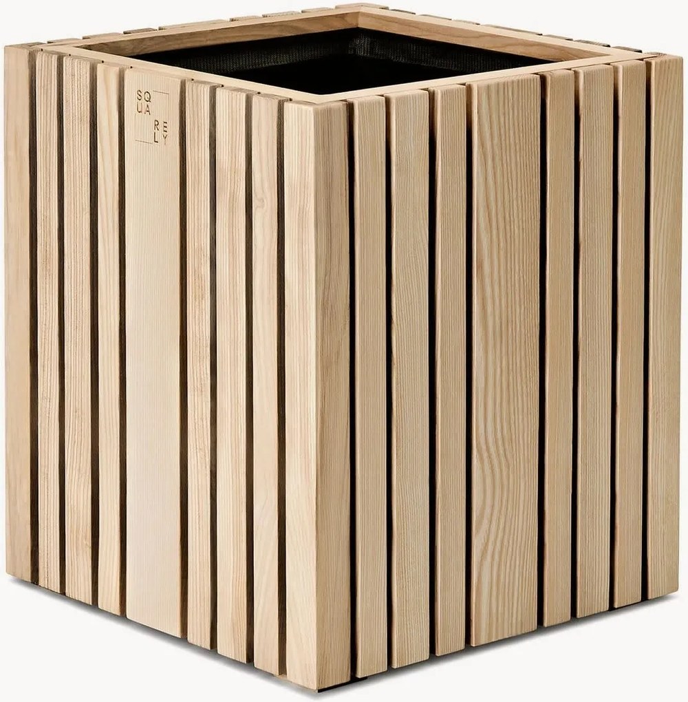 Zelfwatergevende plantenpot GrowBIG van essenhout