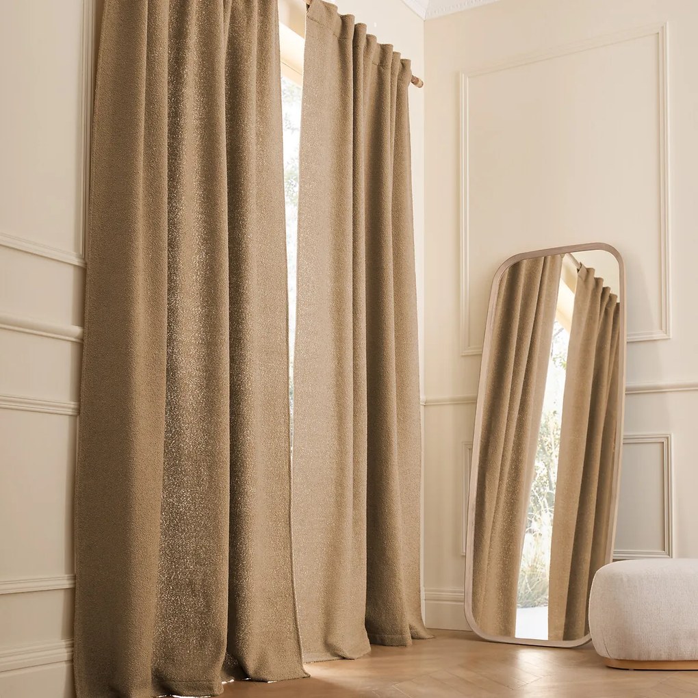 Bouclé gordijn, verborgen patjes, Belvini