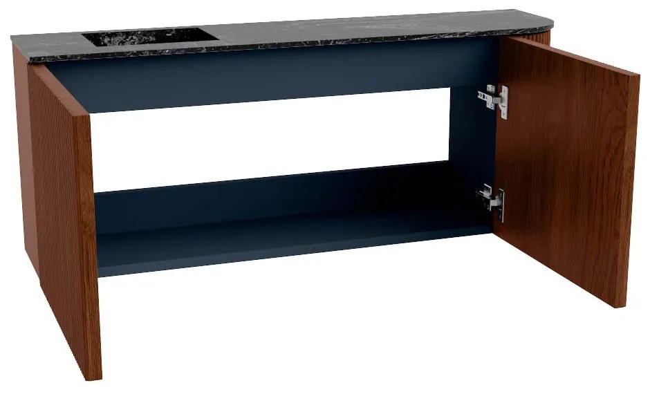 Mondiaz Joya DLux 100cm toiletmeubel ronding rechts ruby met wastafel faye links 1 kraangat lava