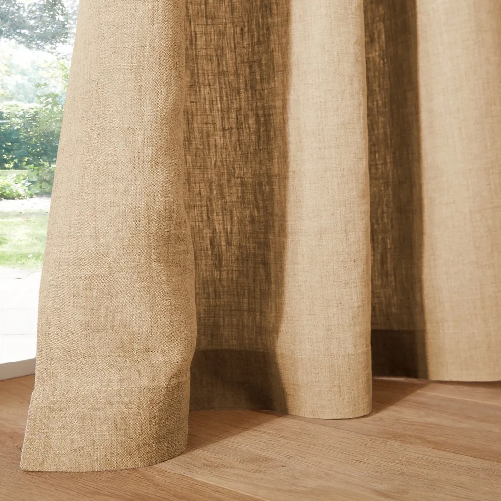 Gordijn in gewassen linnen met oogjes Onega