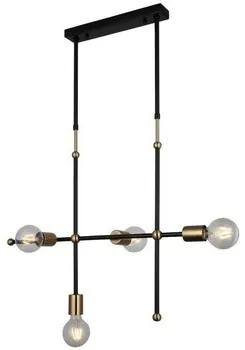 Kroonluchters, ophangingen en plafondlampen Multicolour Homemania  Rena Hanglamp, Modern Ontwerp, Goud, Zwart, 16x68x112cm