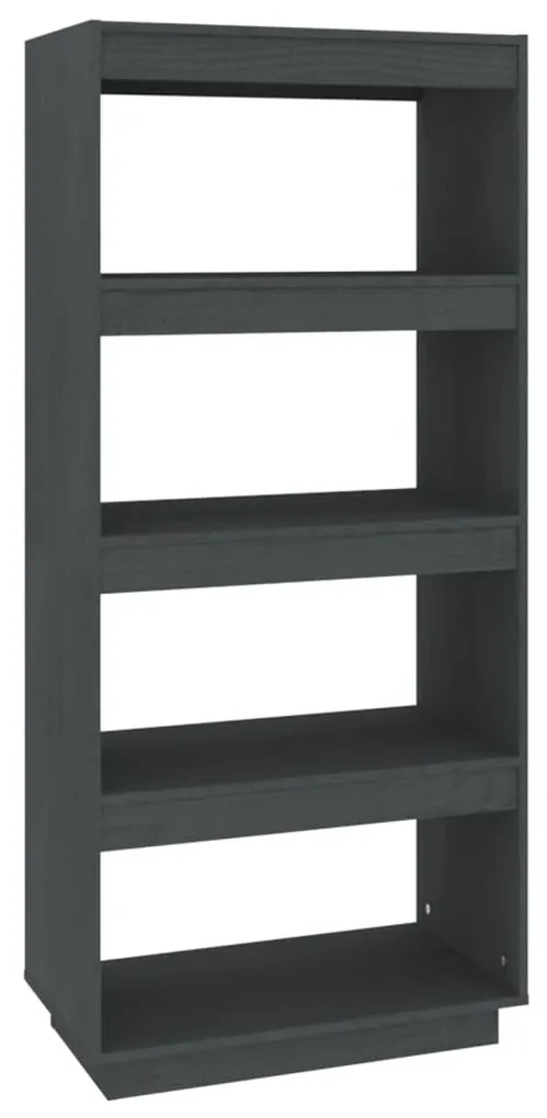 vidaXL Boekenkast/kamerscherm 60x35x135 cm massief grenenhout grijs