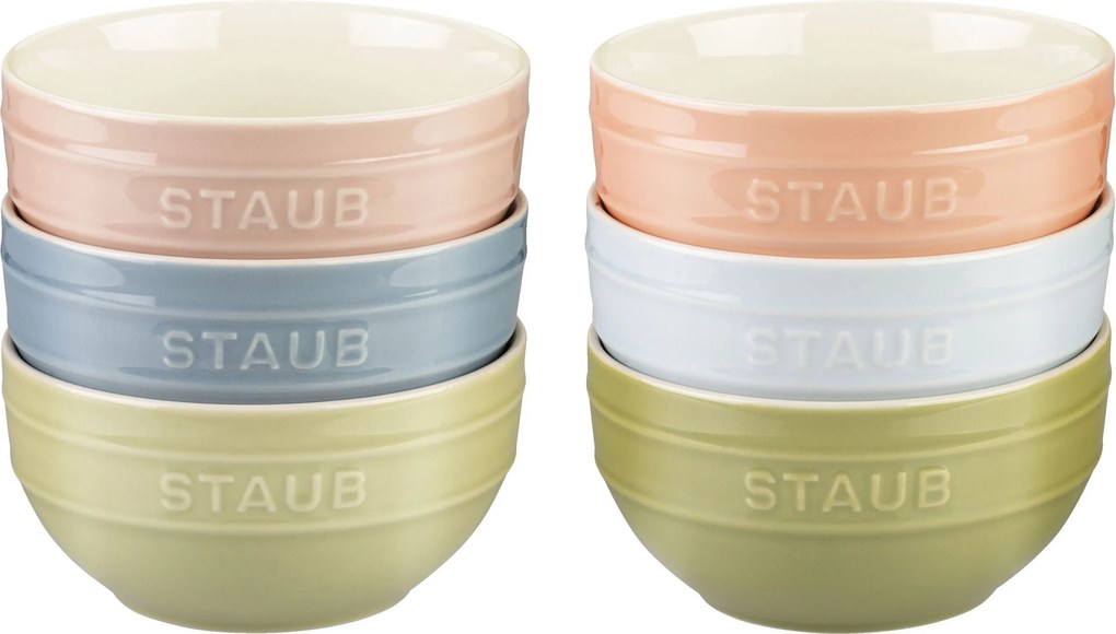 Staub Ceramique 14 cm / 6-delig, Kommenset macaron, Gemengde kleuren - Ceramique - Staub
