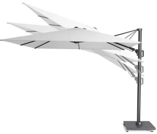 Platinum Challenger zweefparasol Premium T2 2,6x3,5 m - Havana Taupe met Marbella voet en hoes