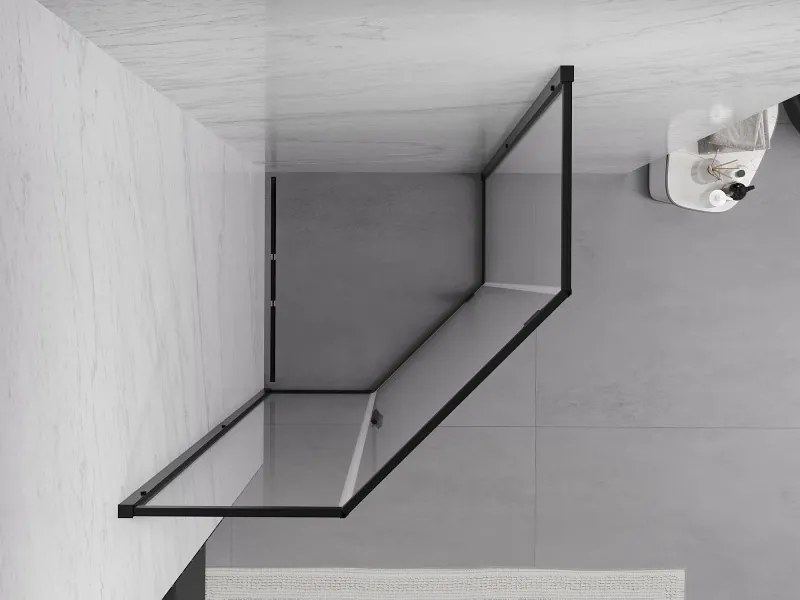 Mexen Exo-R vijfhoekige douchecabine 90 x 90 cm, transparant, zwart - 812-090-090-70-00