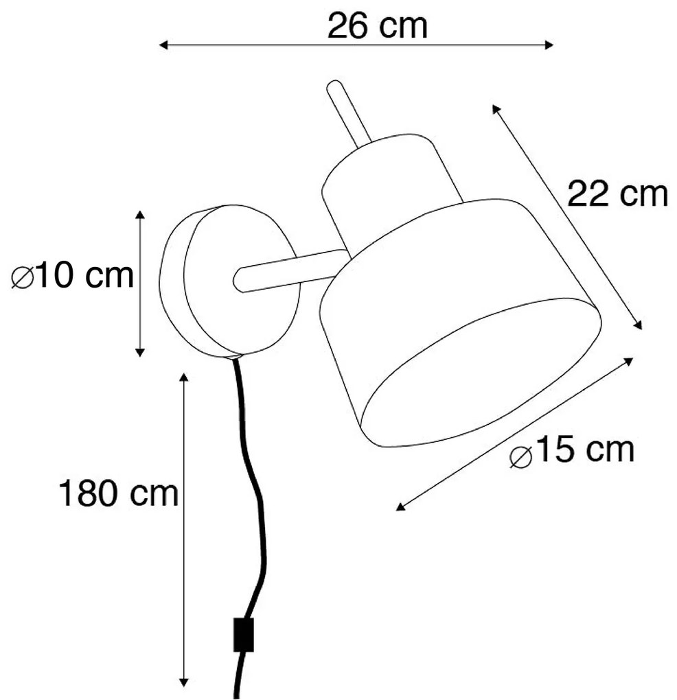 Smart wandlamp zwart incl. Wifi A60 - Chappie