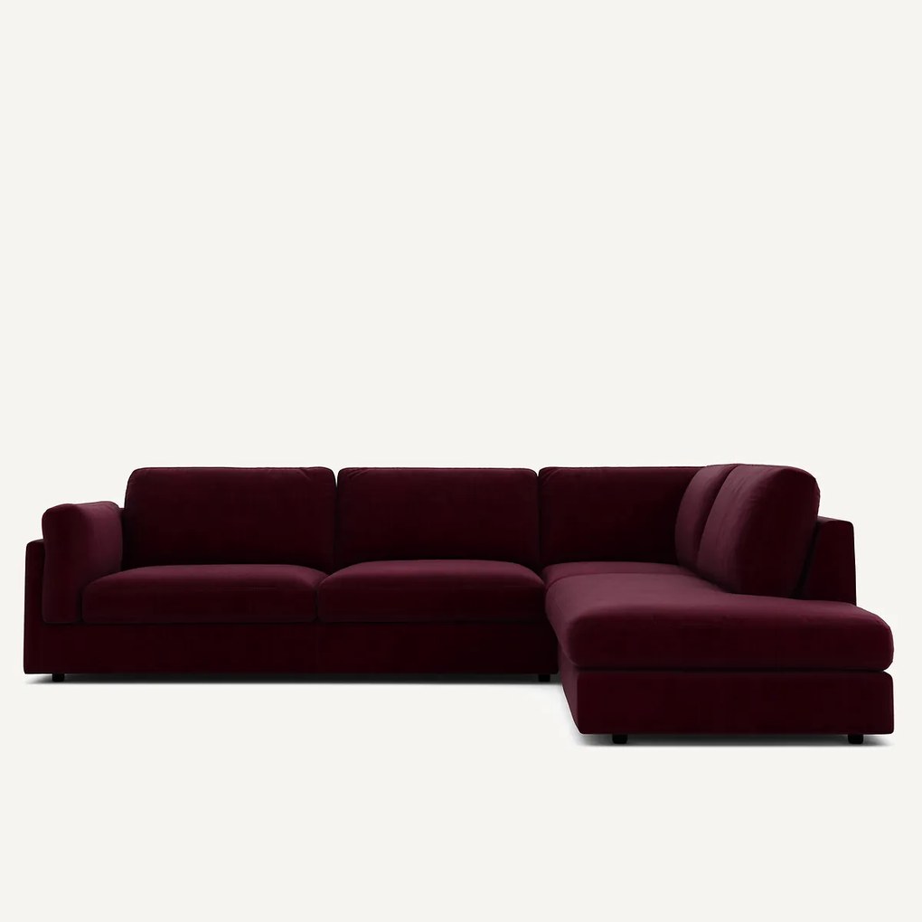 Hoekslaapbank met longchair van badstof, César