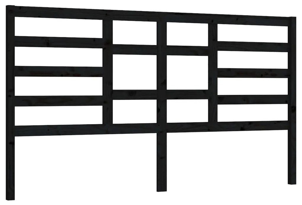 vidaXL Hoofdbord 186x4x104 cm massief grenenhout zwart
