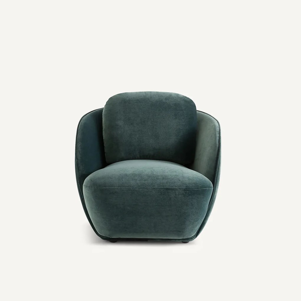 Fauteuil in fluweel, bolvormig, Alpine