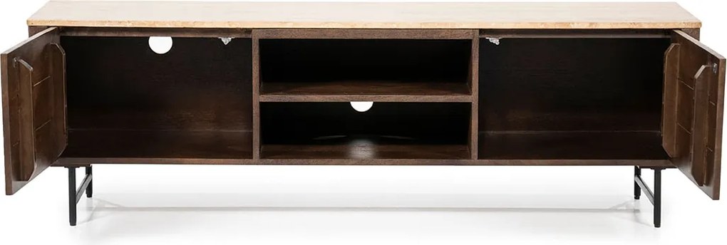 Tv-meubel Met Travertin Blad 170 Cm - 170x40x52cm.