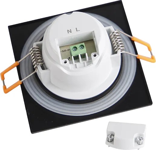 Set van 6 moderne inbouwspots zwart incl. LED 3-staps dimbaar IP65 - Simply