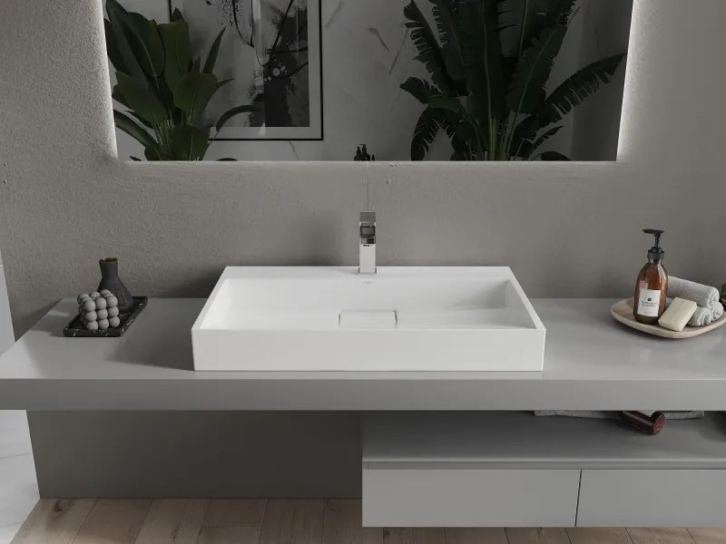 Mexen Ava opbouw wastafel van composiet 1/O 80 x 46 cm, wit - 23018001