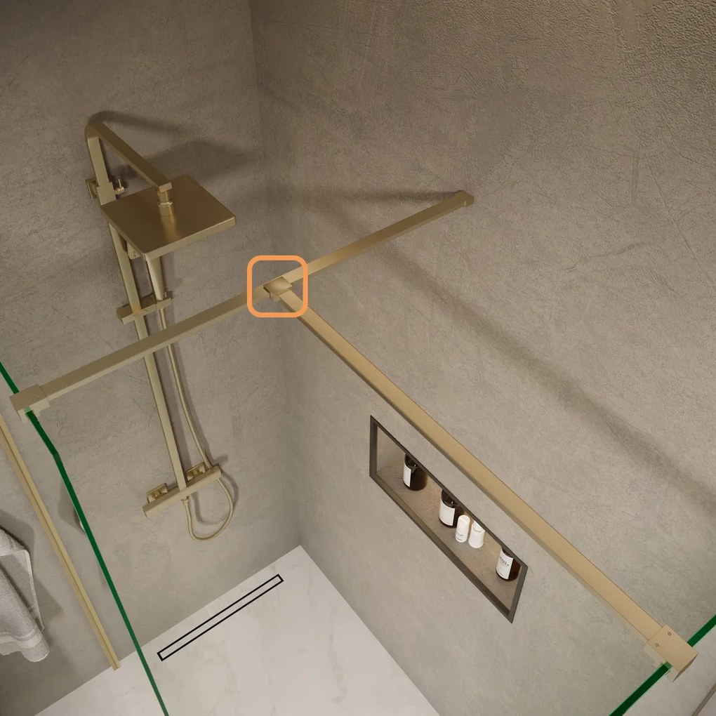 Saniclear Redro glas plafond bevestiging geborsteld messing - mat goud