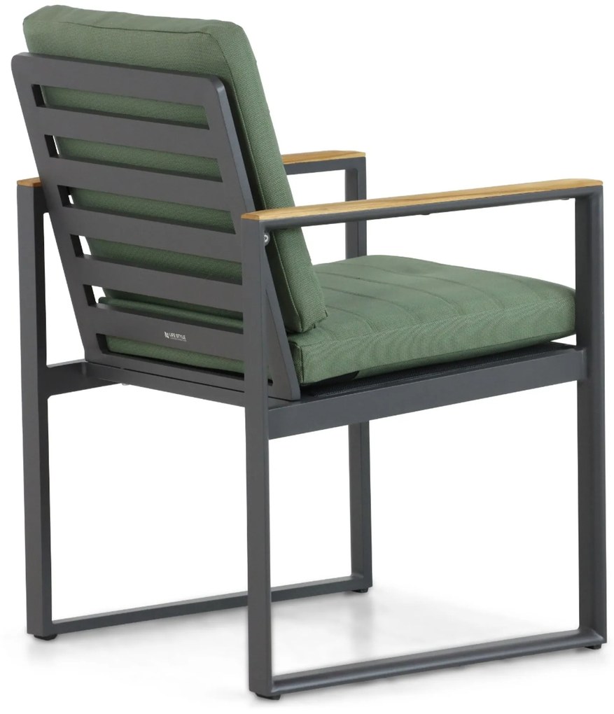 Tuinstoel Aluminium/Teak Grijs-antraciet Lifestyle Garden Furniture Faro