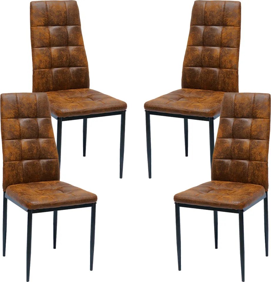 Set 4 Lan Kunstlederen Stoelen