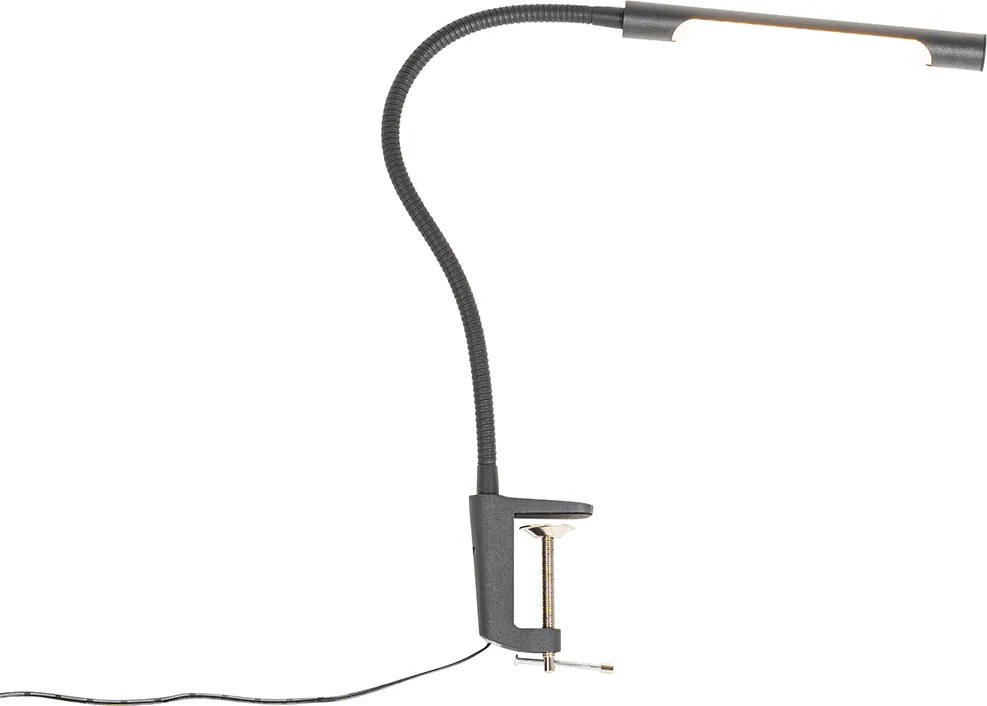 Klem bureaulamp zwart incl. LED met touch dimmer - Lionard