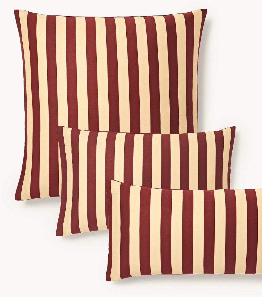 Gestreepte katoenen satijnen kussensloop Zani