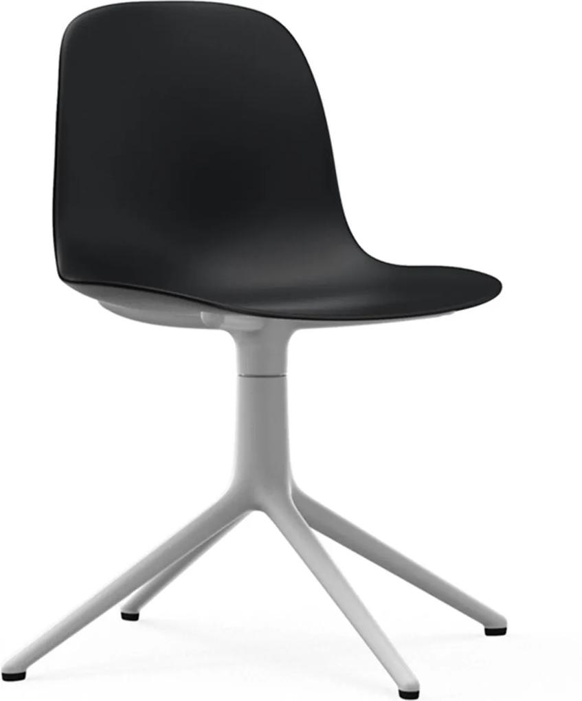 Normann Copenhagen Form Chair Swivel stoel met wit onderstel zwart