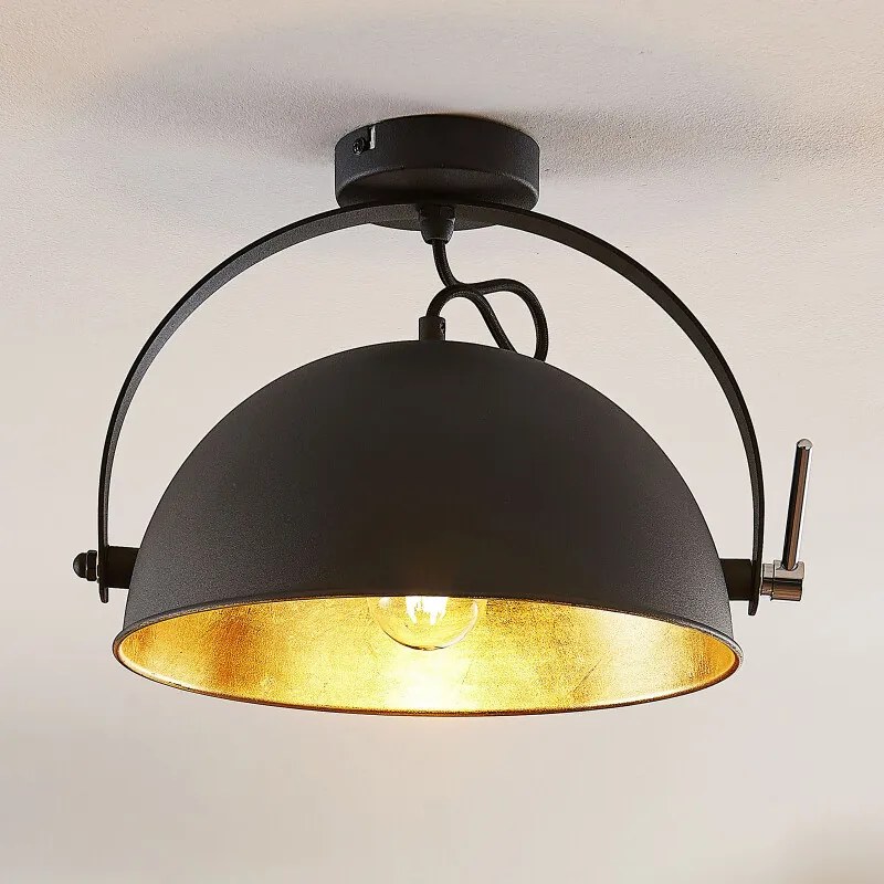 Plafondlamp Muriel, zwart-goud - lampen-24