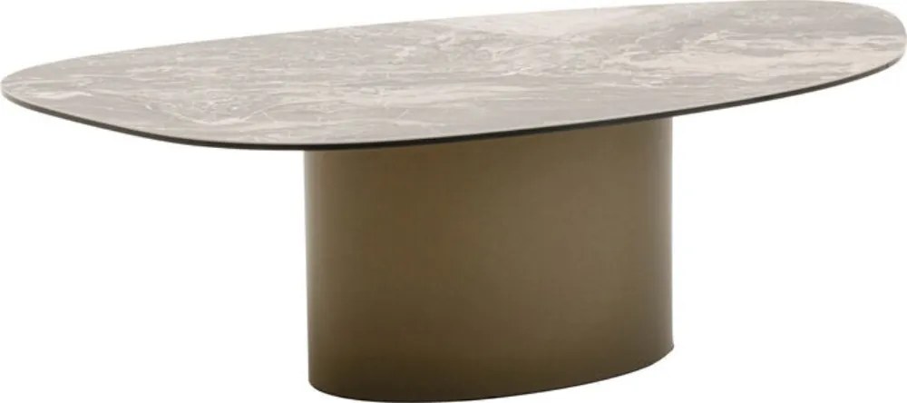 Salontafel Marmerlook Ovaal Bruin - 120 X 60cm.