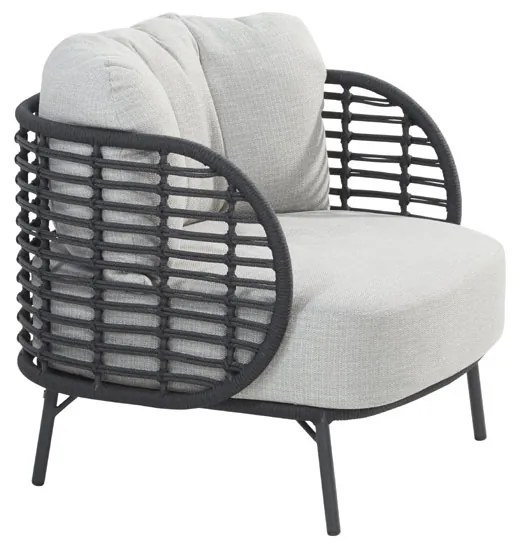 4 Seasons Outdoor Fabrice loungeset 5-delig met 2 Yoga tafels SALE Loungeset antraciet weerbestendig