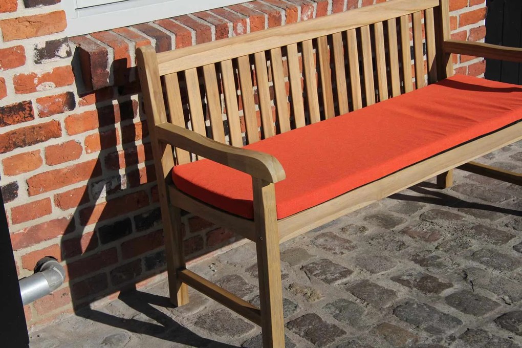 Tuinbank  teak 120 cm incl. kussen antraciet Teak Old teak greywash Garden Collections Preston  incl. kussen antraciet