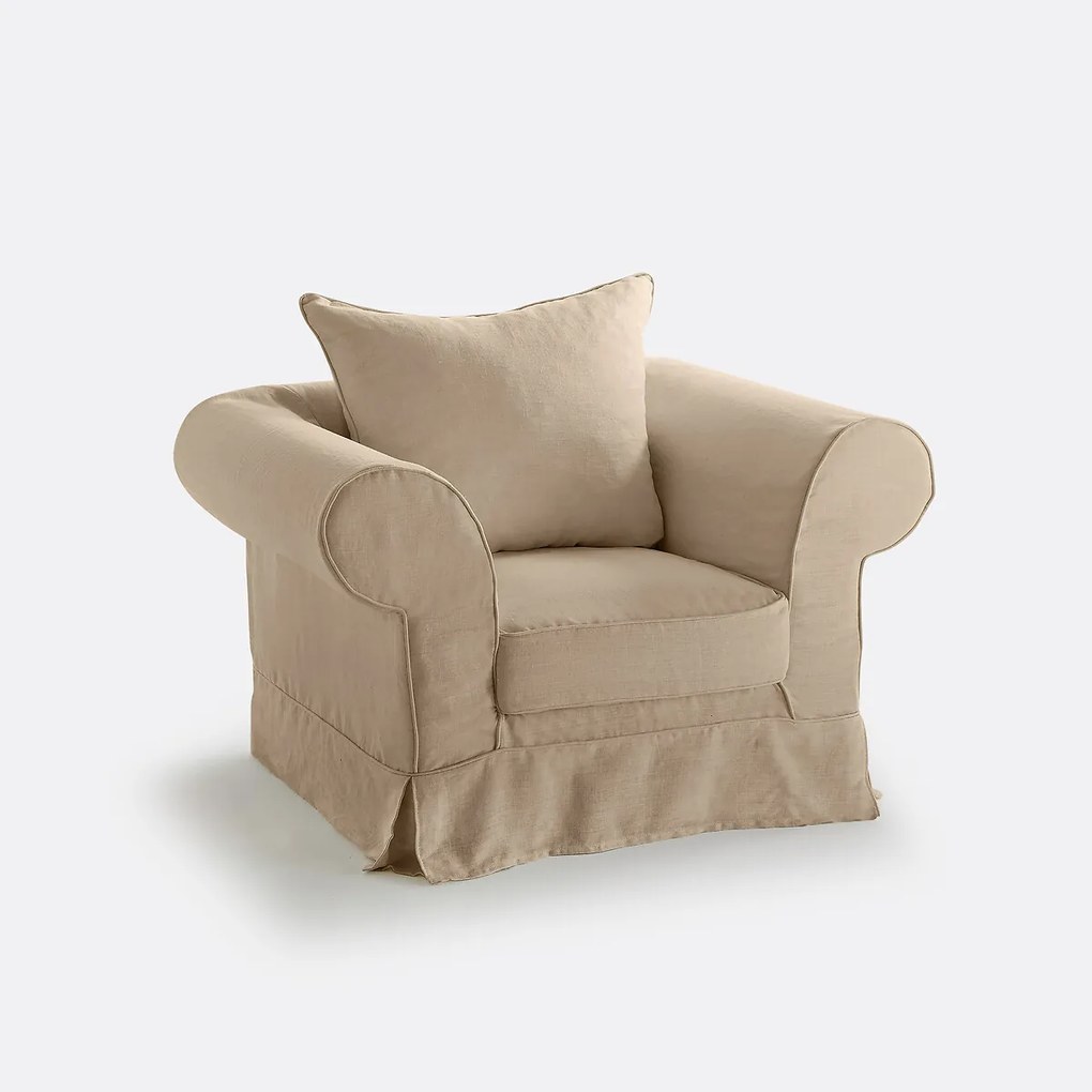Fauteuil, afneembare hoes, in dik linnen, superieur comfort, ADELIA
