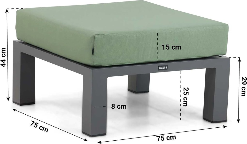 Hoek loungeset 6 personen Aluminium Grijs Lifestyle Garden Furniture Luca