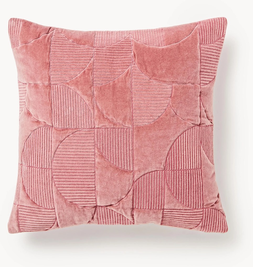 Geborduurde kussenhoes Verina met geometrisch patroon