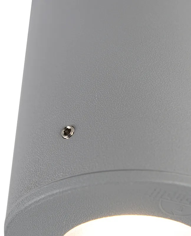 Buitenlamp met dimmer Opbouwspot grijs IP55 incl. GU10 - Franca Modern GU10 Buitenverlichting rond