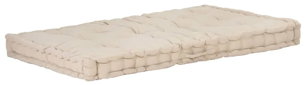 vidaXL Palletvloerkussen 120x80x10 cm katoen beige