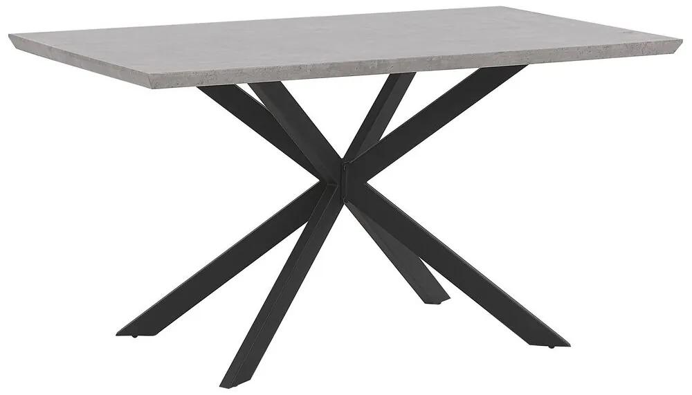 Eettafel betonlook/zwart 140 x 80 cm SPECTRA  Beliani