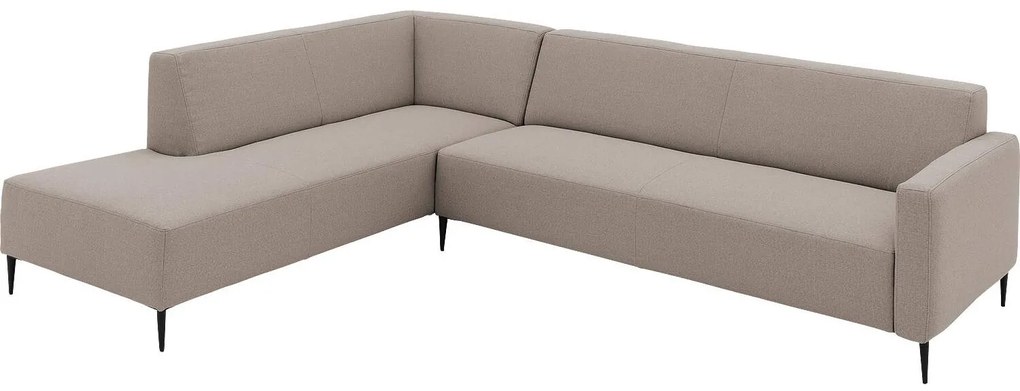 Goossens  Key West grijs, stof, 3-zits, modern design met ligelement links