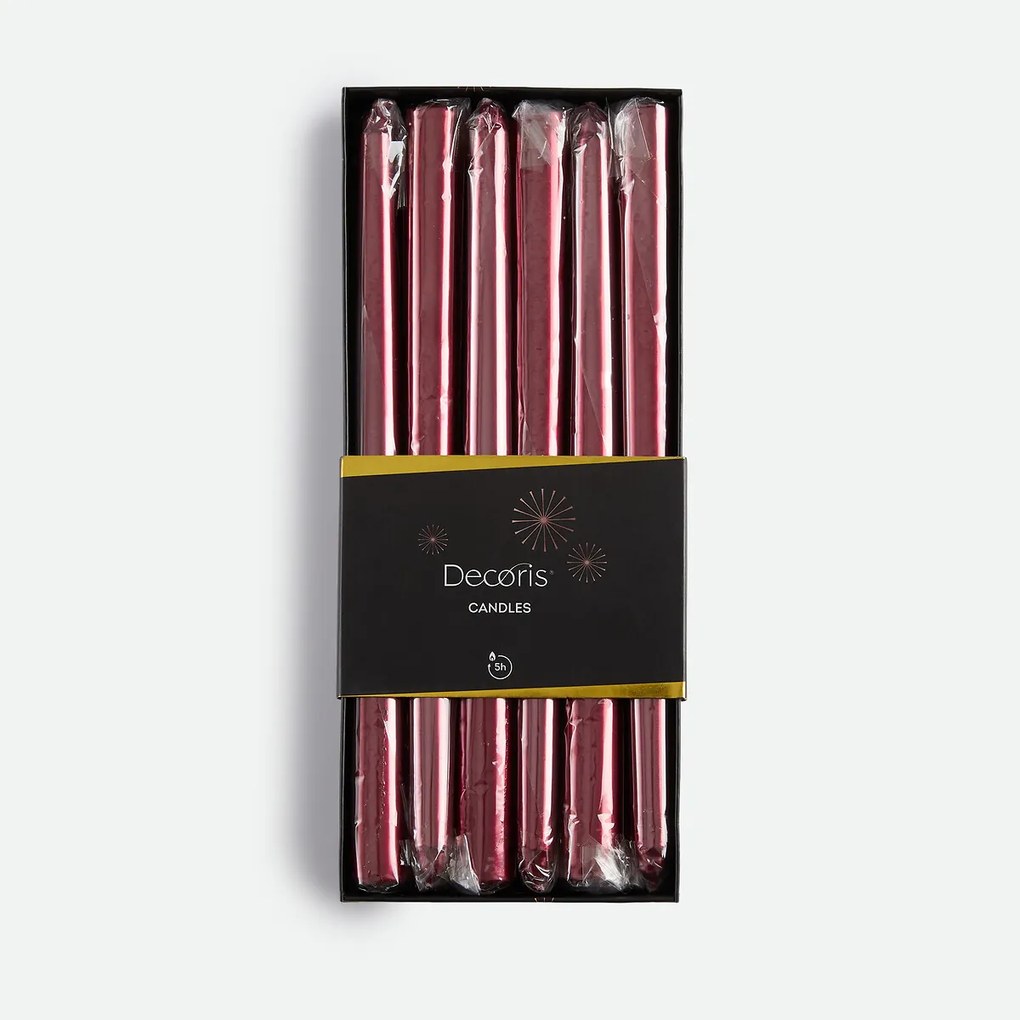 Set van 12 gladde kaarsen, hoogte 25 cm, CASPAR