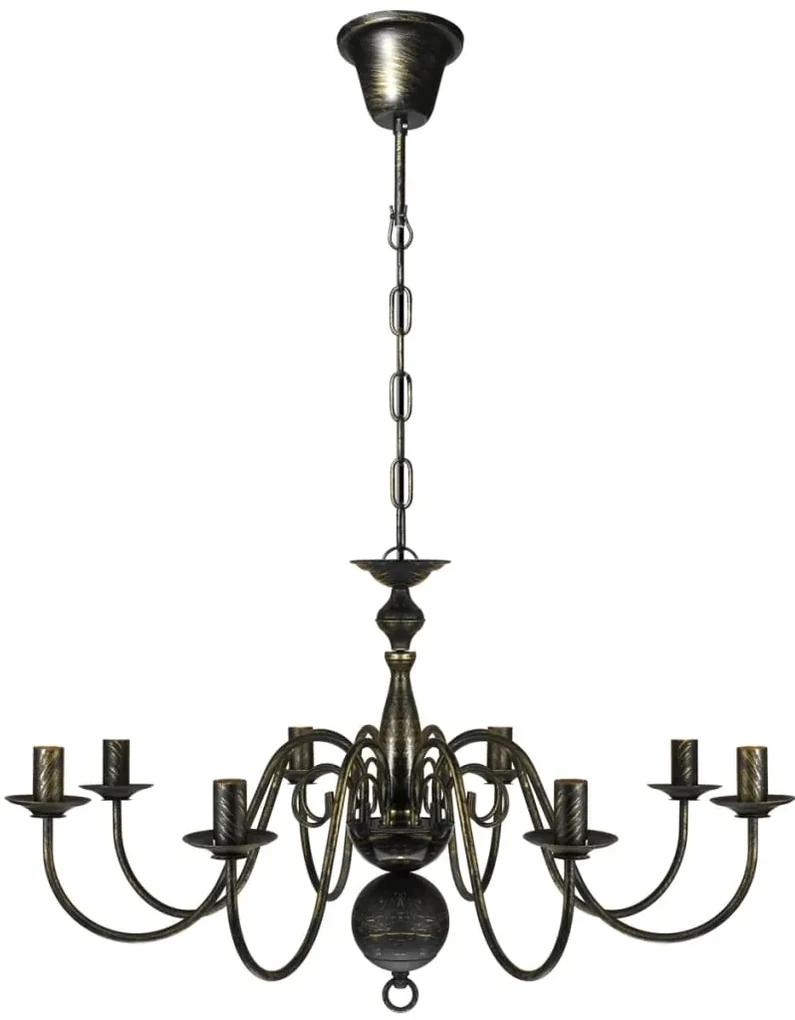 vidaXL Kroonluchter zwart metaal 8 x E14 lampen