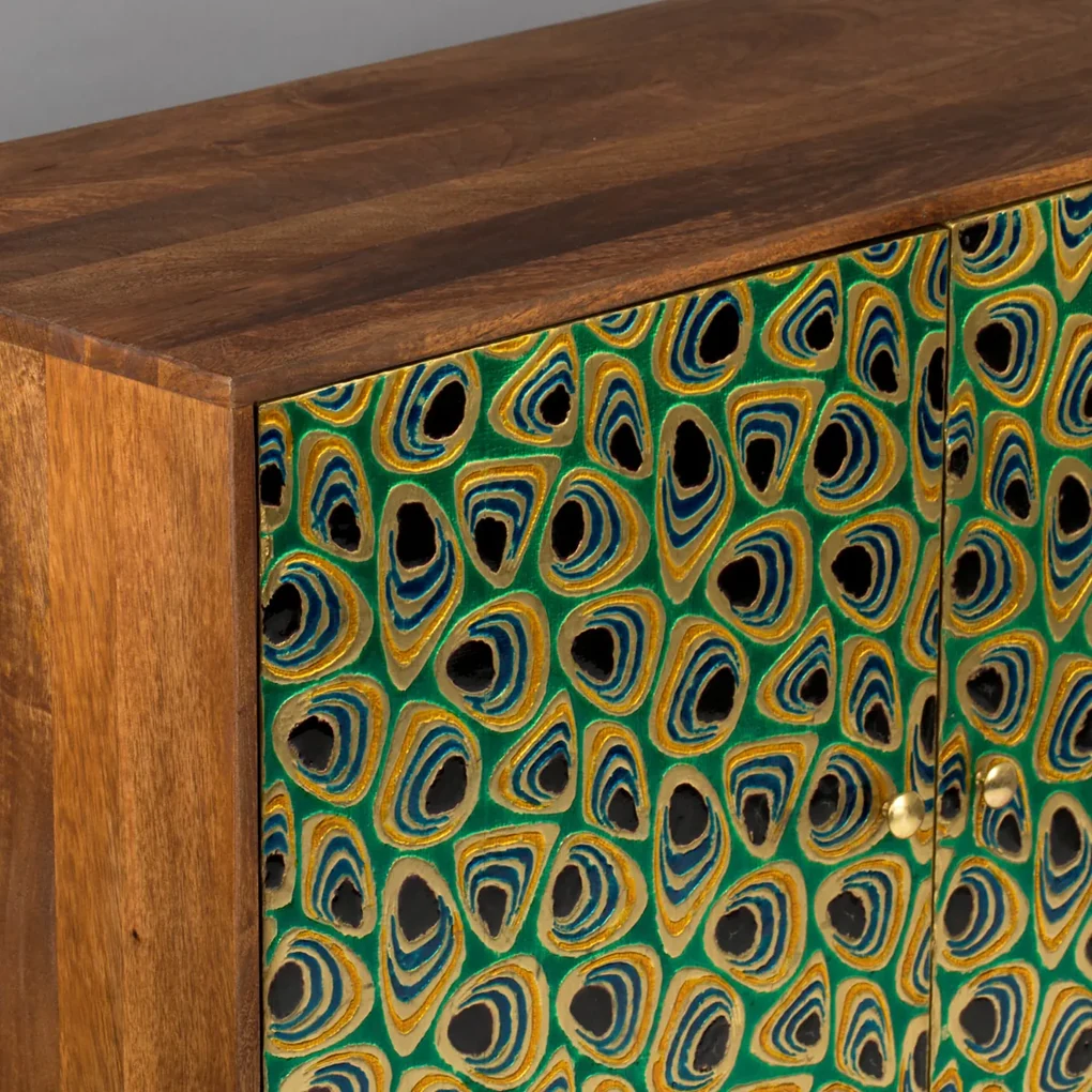Kleurrijk Dressoir Mangohout - 95x40x80cm.