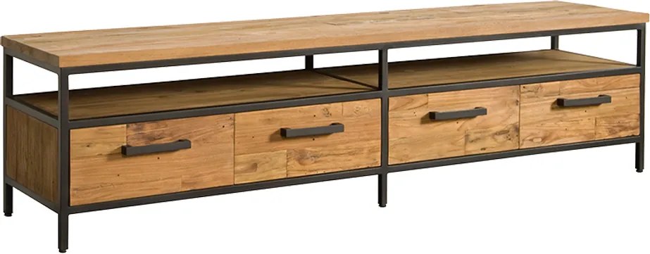 Tv-meubel Teak Met Lades 180 Cm - 180x40x45cm.