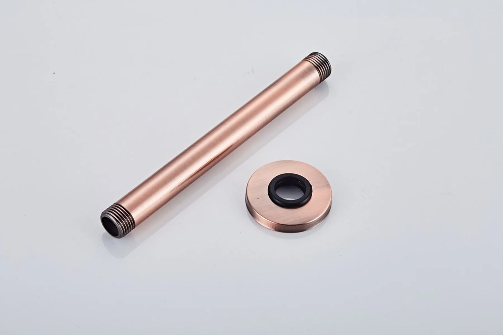 Saniclear Copper inbouwregendouche 20cm met vierkante massagejets en plafondarm geborsteld koper