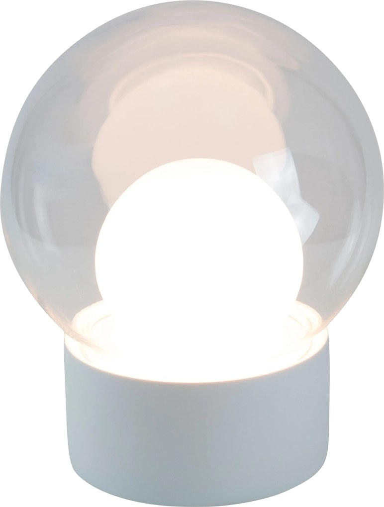 Pulpo Boule tafellamp wit met transparant en opaalglas