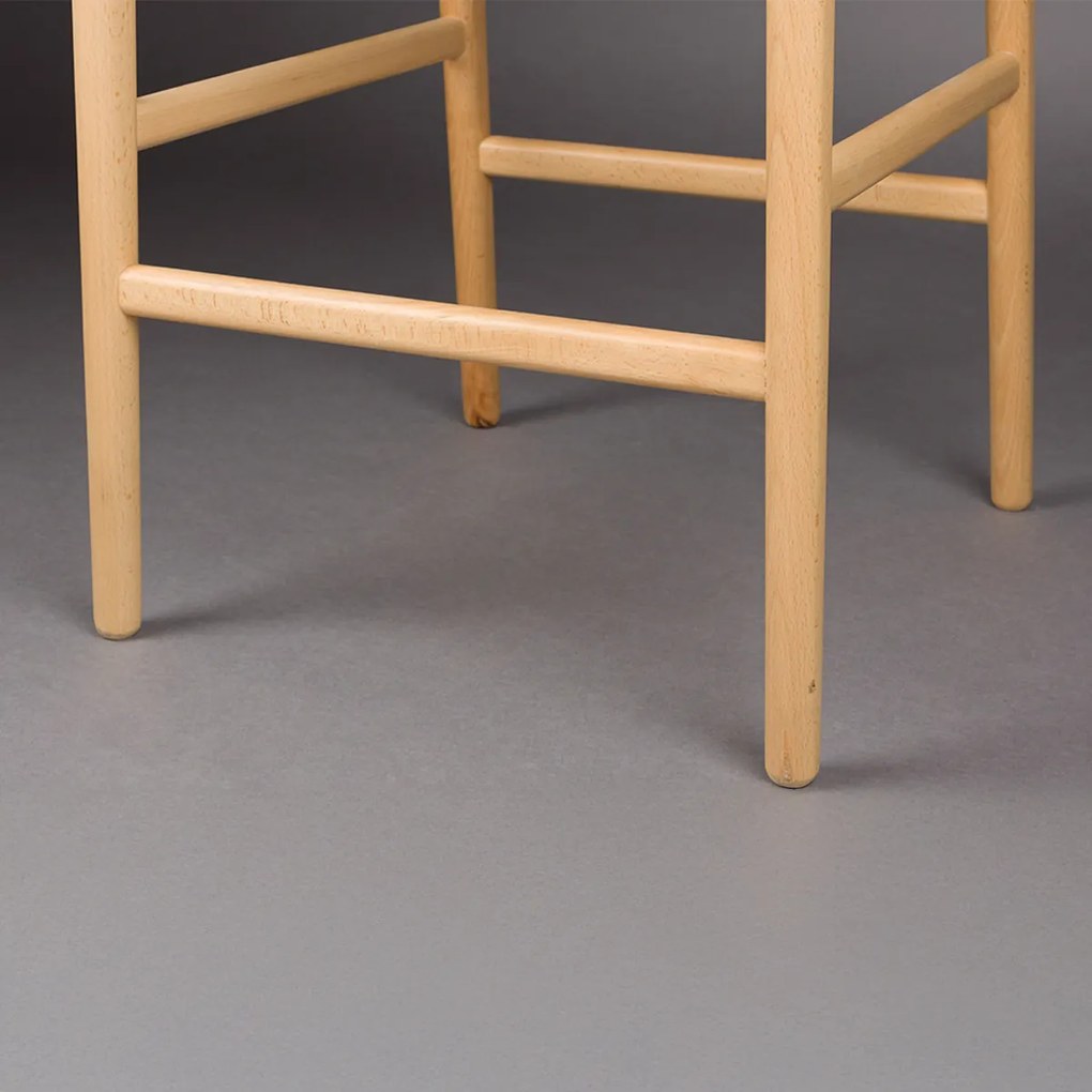 Dutchbone Cecile Houten Frame Barkruk Naturel