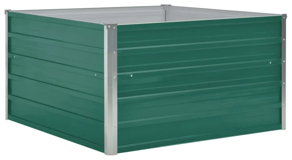 vidaXL Plantenbak verhoogd 100x100x45 cm gegalvaniseerd staal groen