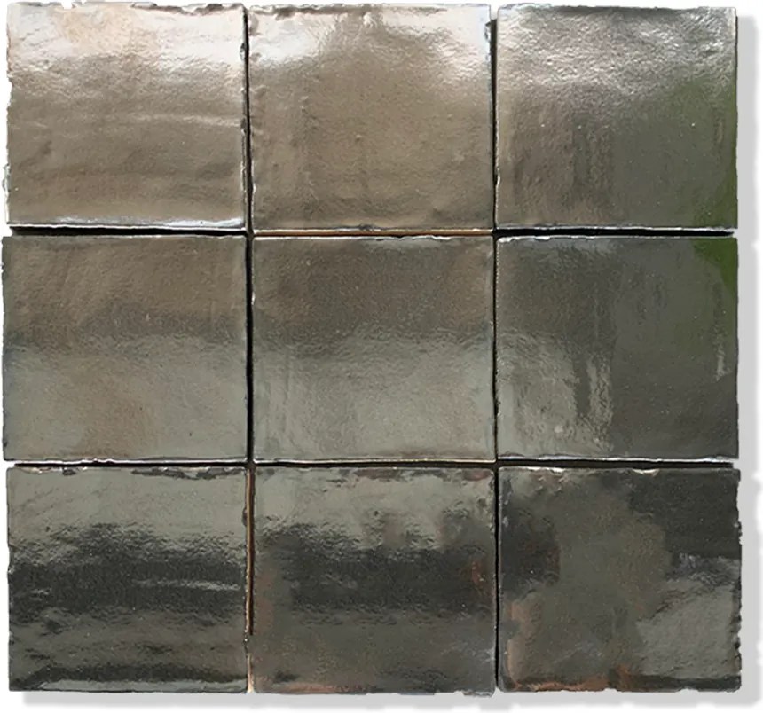 Wandtegel 13x13 Cm Handvorm Martini Zilver Gun Metaal RBT43