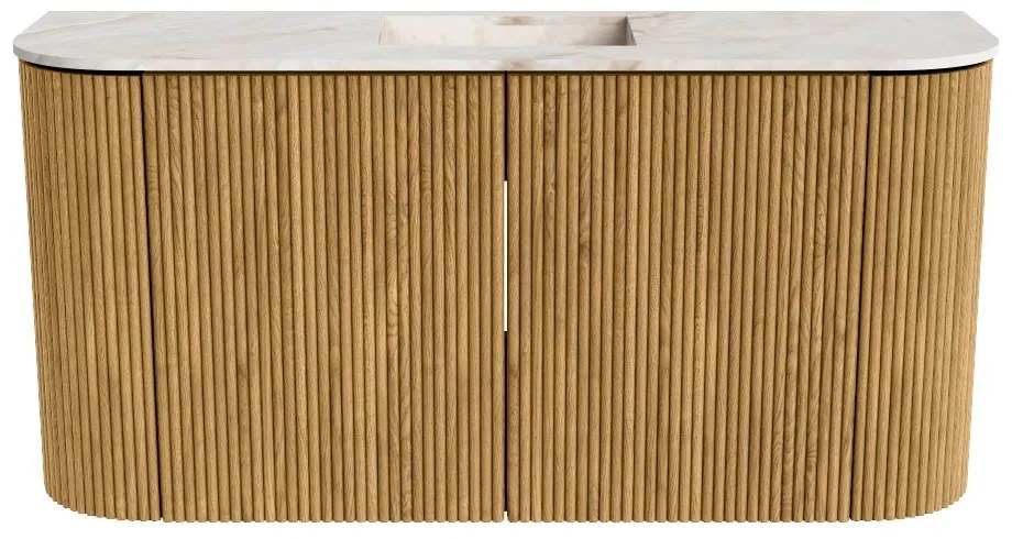 Mondiaz Joya DLux 85cm toiletmeubel ronding links/rechts oak met wastafel faye midden 1 kraangat frappe
