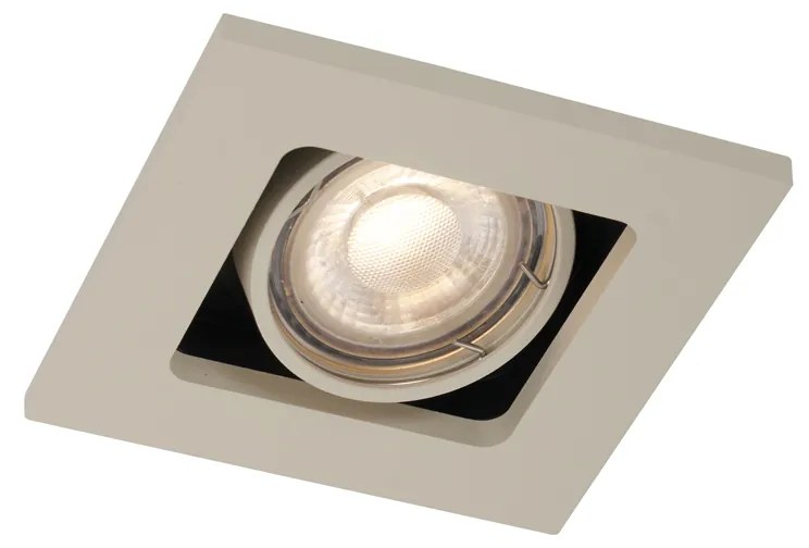 Set van 6 Moderne inbouwspot beige GU10 50mm draai- en kantelbaar - Qure GU10 Binnenverlichting Lamp