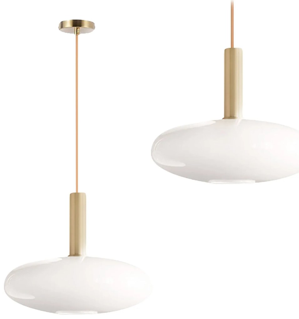 Hangende Plafondlamp Melkglas Goud Wit APP668-1CP