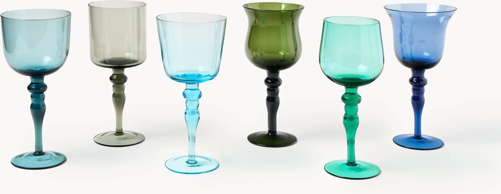 Mondgeblazen wijnglazen Diseguale, 6-delig