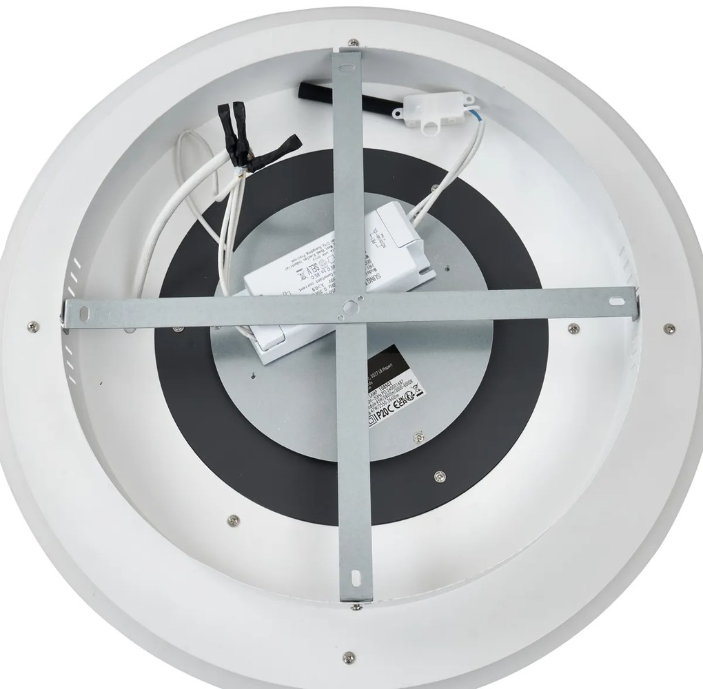 Design plafondlamp wit met donkergrijs rond incl. LED dimbaar - Taylor