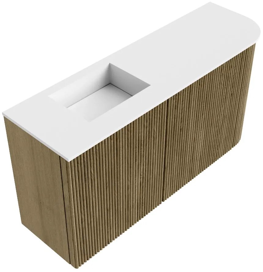 Mondiaz Joya 80cm toiletmeubel ronding rechts dusk met wastafel faye links zonder kraangat talc